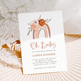 Invitation Orange Terracotta Boho | Rainbow Oh Baby Shower