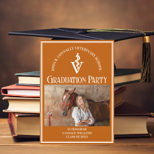 Invitation Orange Veterinary School Photo Party