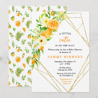 Invitation Oranges and Flowers Baby Shower