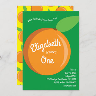 Invitation Oranges de fruits mignons Enfants 1er anniversaire
