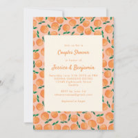 Oranges d'été Fruit Aquarelle rose Couple Douche