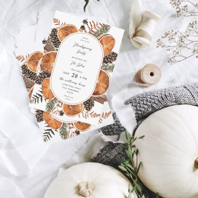 Invitation Oranges Russe Vacances Thanksgiving Dîner (Créateur téléchargé)
