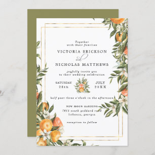Invitation Orchard de Citrus  Boho Botanical Mariage
