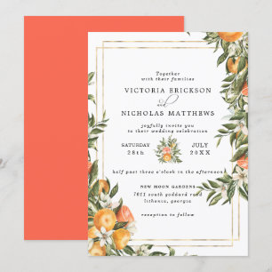 Invitation Orchard de Citrus  Boho Botanical Mariage
