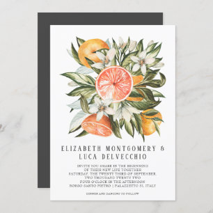 Invitation Orchard de Citrus  Boho Botanical Mariage