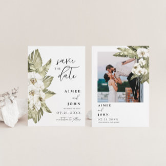 Invitation Orchidée blanche Enregistrer la date