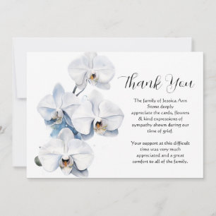 Invitation Orchidée blanche funérailles florales Merci de la