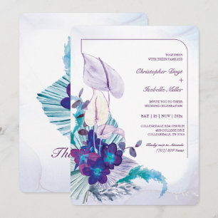 Invitation Orchidée bleue et Mariage Calla Lily