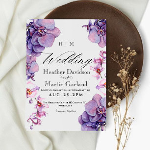 Invitation Orchidée Boho Élégant Mariage de fleurs de jardin