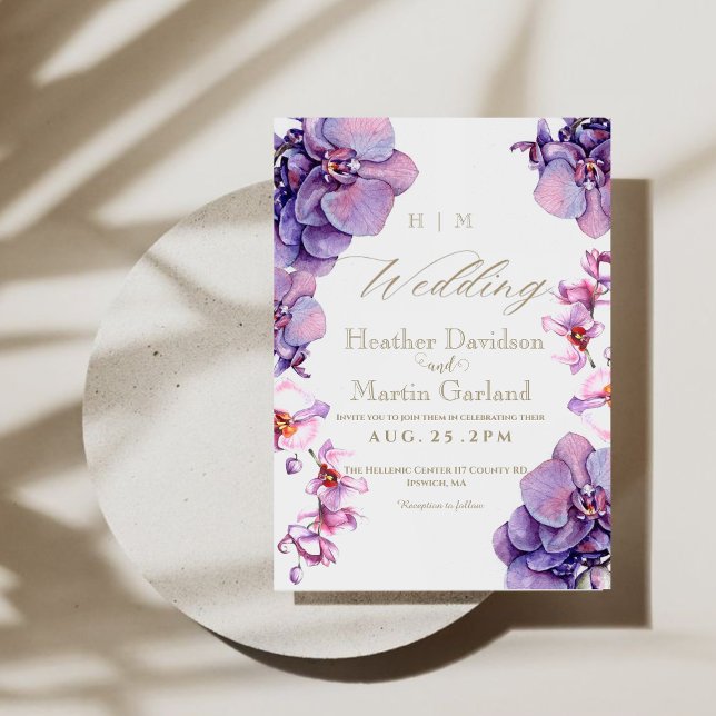 Invitation Orchidée Boho Élégant Mariage de fleurs de jardin (Créateur téléchargé)