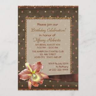 Invitation Orchidée Elegance Fête d'anniversaire