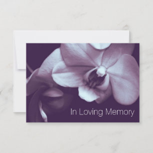 Invitation Orchidée en mémoire amoureuse violet Célébration d