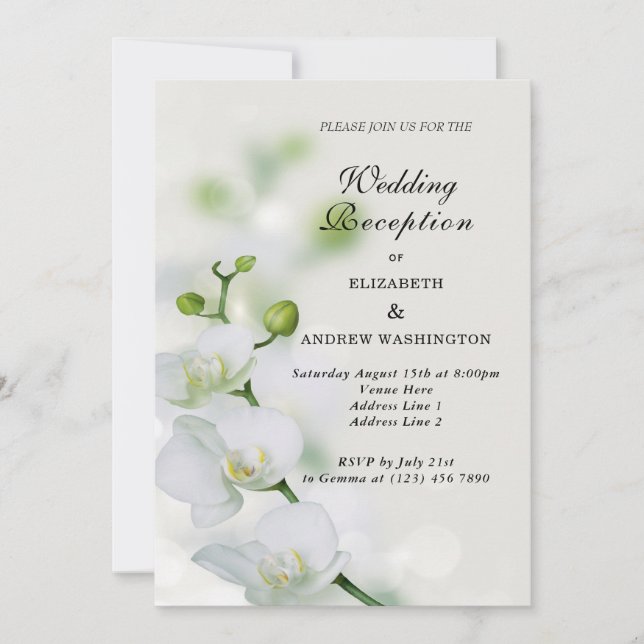 Invitation Orchidée Fleur Fleurs Fleurs Accueil Mariage (Devant)
