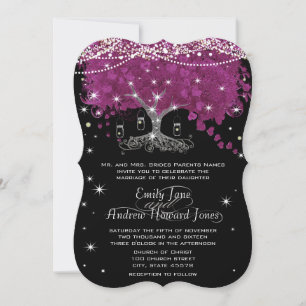 Invitation Orchidée Mason Jar Soirée Cardiaque Arbre Feuille 