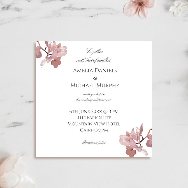 Invitation Orchidée Rose Foncé (Créateur téléchargé)