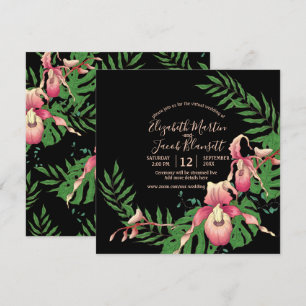 Invitation Orchidée rose Lady Slipper sur Mariage virtuel noi