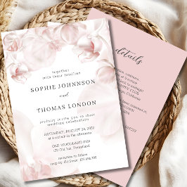 Invitation Orchidée rose poussiéreuse tout en un mariage d'aq