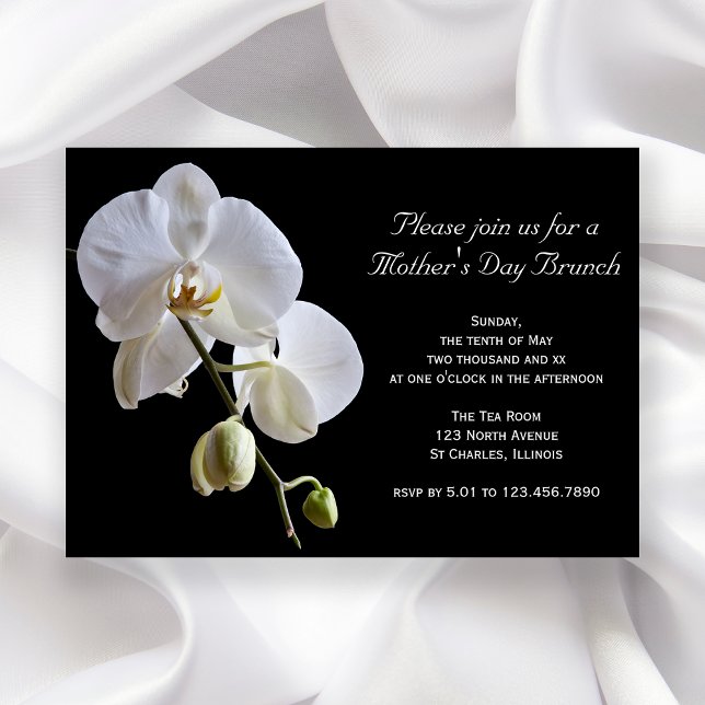 Invitation Orchidée sur la Fête des Mères Noires Brunch Invit (Créateur téléchargé)