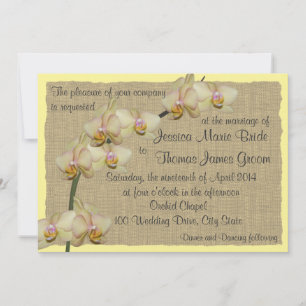 Invitation Orchidée tropicale et Burlap Mariage rustique de p