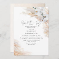 Orchidées blanches Pampas Grass Oh Baby shower