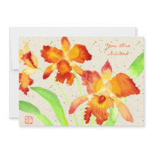 Orchidées de cattleya orange Aquarelle Peinture