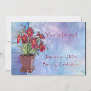 Invitation Orchidées et aquarelle 100e anniversaire
