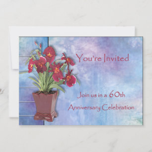 Invitation Orchidées et aquarelle 60e anniversaire
