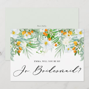 Invitation Orchidées et kumquats serez-vous ma demoiselle d'h