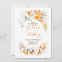 Orchidées Orange et Blanc Fleurs Boho Mariage