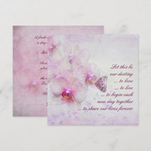 Invitation Orchidées roses et Mariage papillon