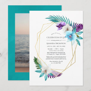 Invitation Orchidées tropicales Célébration géométrique de la