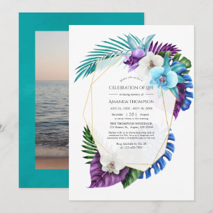 Invitation Orchidées tropicales Célébration géométrique de la