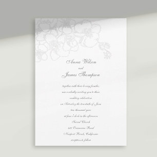 Invitation Orchids Faux Embossés Mariage de calligraphie form