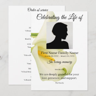 Invitation Ordre de service lys d'Arum