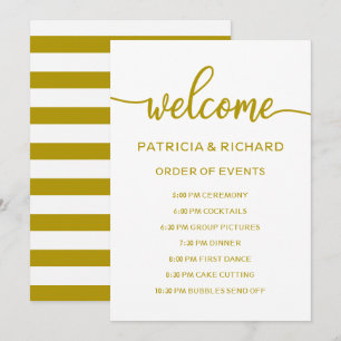 Invitation Ordre mariage des événements Calendrier Gold