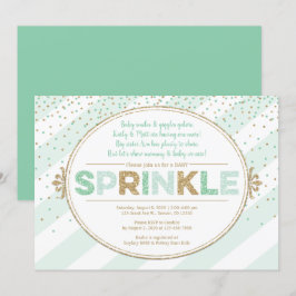 Invitation Orfèvrage d'invitation à la menthe verte pour bébé