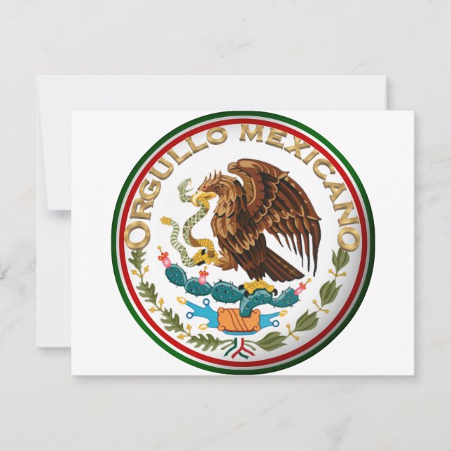 Invitation Orgullo Mexicano (aigle du drapeau mexicain) (Devant)