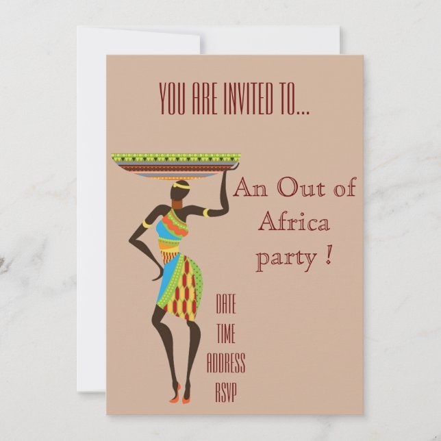 Invitation Orienté africain hors de la partie de l'Afrique (Devant)