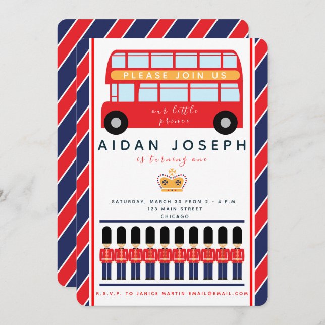 Invitation orientée britannique (Devant / Derrière)