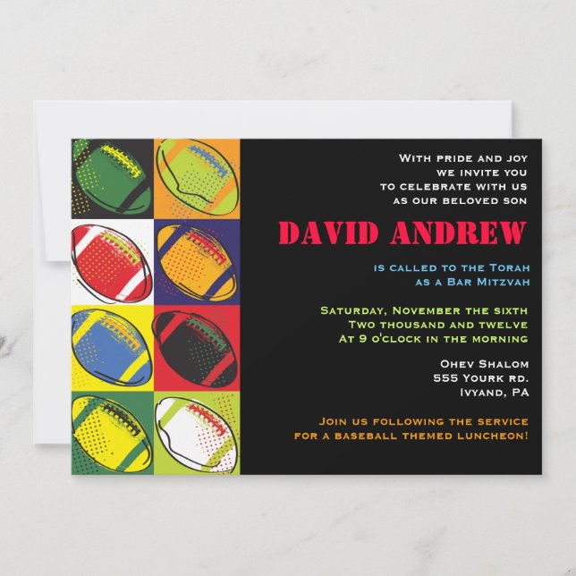 Invitation orientée de bat mitzvah de barre du (Devant)