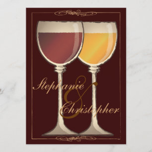 Invitation orientée de Fête de la mariée de vin