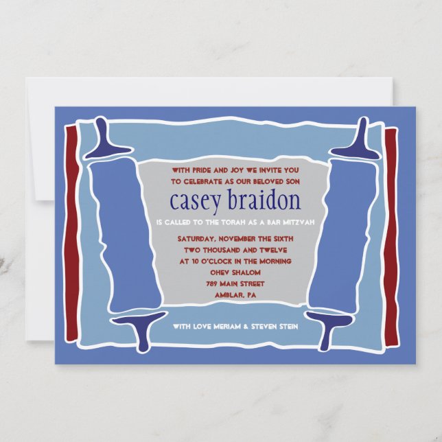 Invitation orientée FRAÎCHE de bat mitzvah de (Devant)