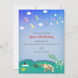 Invitation Origami Animaux & Granes N'importe quel âge fête d