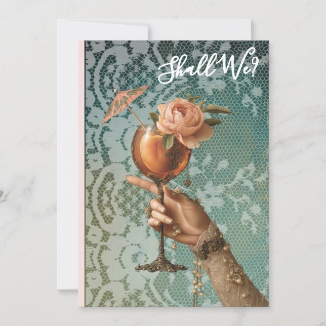 Invitation *~* Ornate A101 Cocktail PHOTO 3 BACHELORETTE (Devant)