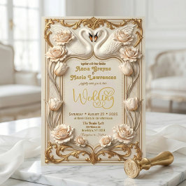 Invitation Ornate Baroque Gold Rococo Frame Wedding