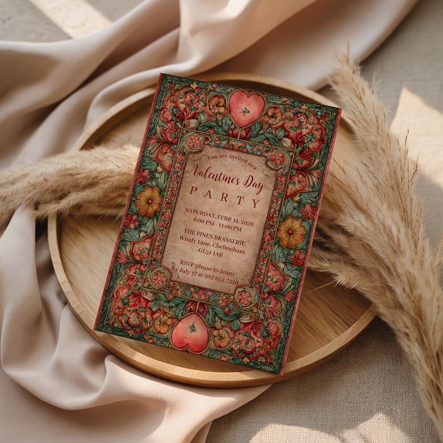 Invitation Ornate Floral Heart Valentine Party (Créateur téléchargé)