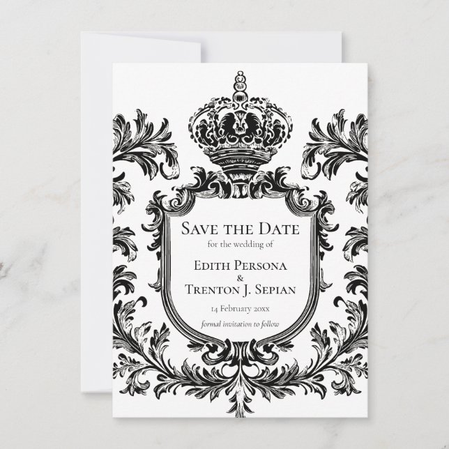 Invitation Ornate Laurel & Filigree, Mariage (Devant)