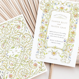 Invitation Ornate Vintage Floral Scrollwork Jardin Mariage