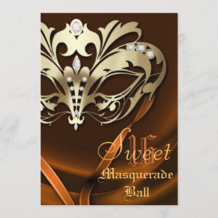 Invitation ornée de bijoux orange du bonbon 16 à