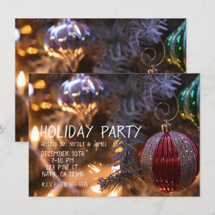 Invitation Ornement de sapin de Noël Lumières de fête de vaca